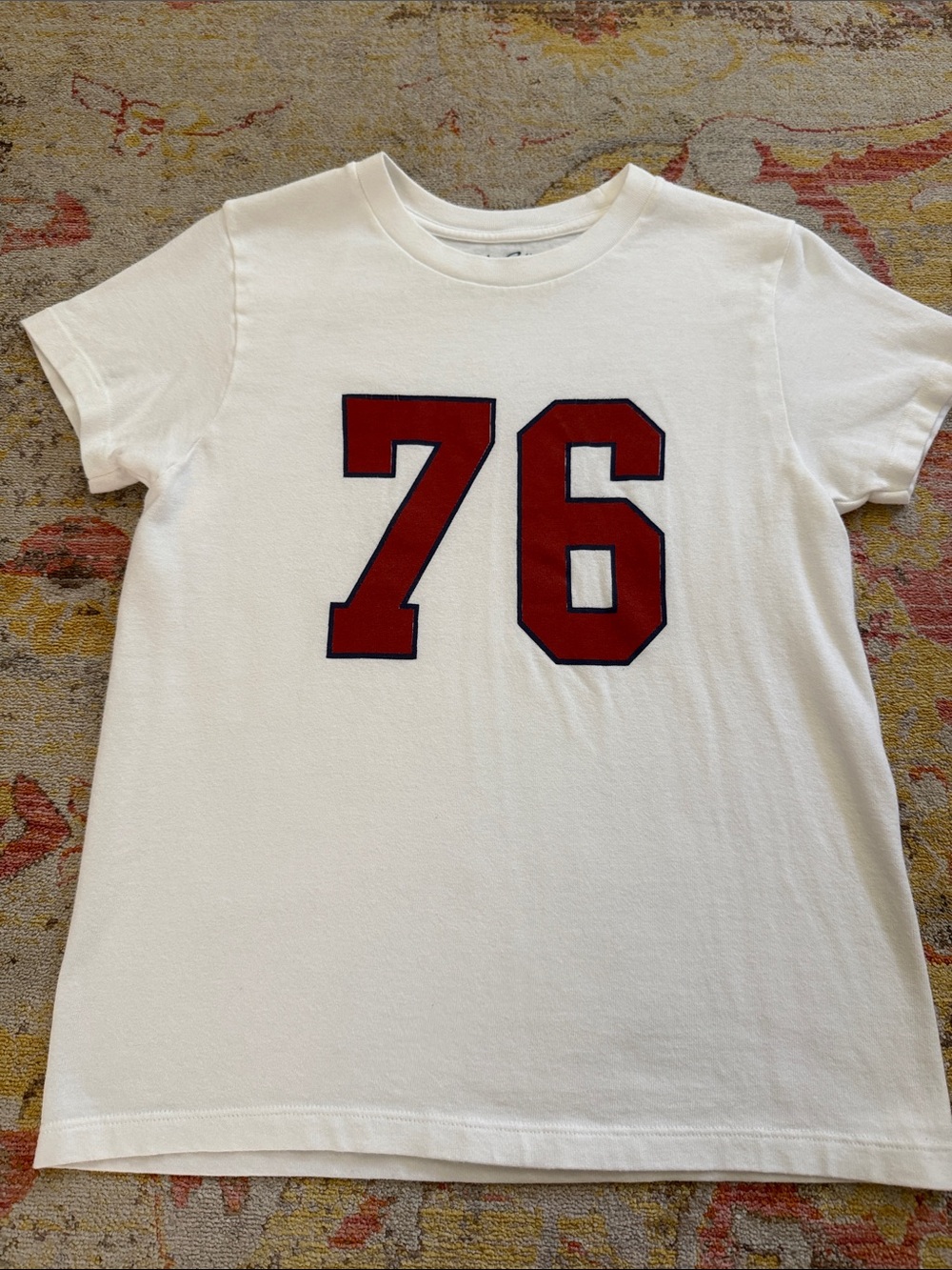 Brandy Melville White Tee with Red 76 Graphic